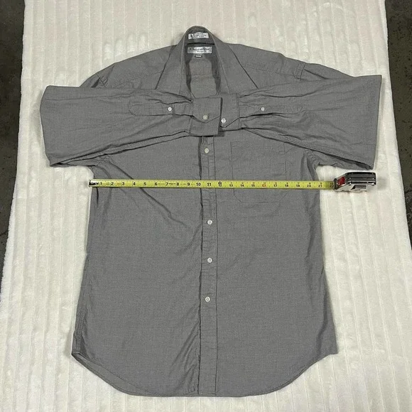 Vintage Christian Dior Chemise Button Up Shirt Gray Check Collar 15.5 Neck 34/35 - Picture 3 of 8